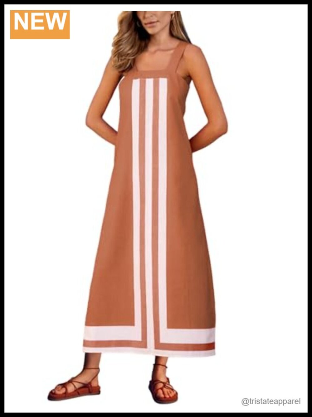 Women Bohemian Color Block Maxi Beach Overall Dress Coverup